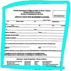 In Florida, a Hardship License is a special type of driver’s license that is issued to individuals whose regular driver’s license has been suspended, revoked, or canceled due to a DUI (Driving Under the Influence) conviction.