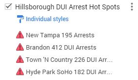 Tampa DUI AttorneyMap DUI Arrests